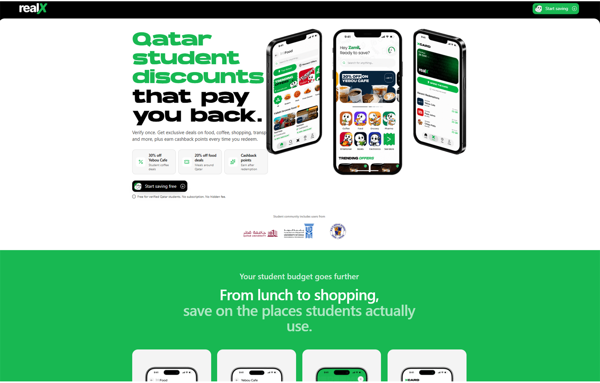 realX - student discount app